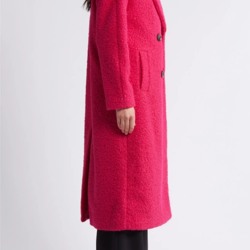 New BCBG hot pink boucle long coat bright sexy modern designer size XXL 2X 2XL - Picture 5 of 14